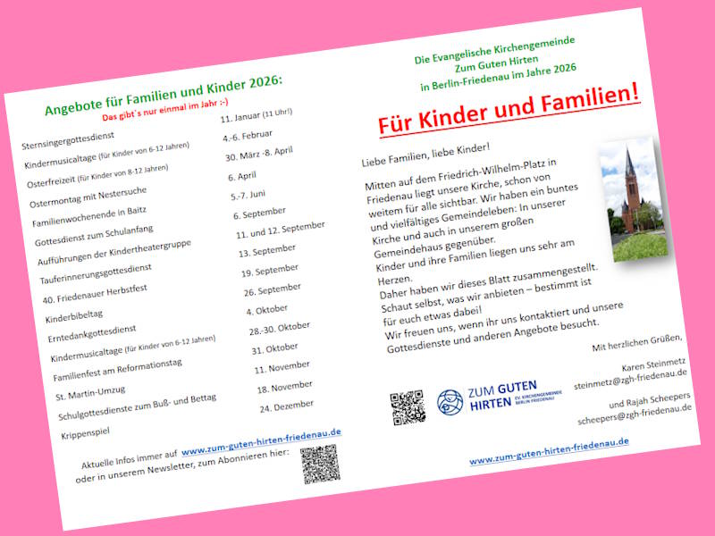 Kinder und Familien-Termine 2025 im Guten Hirten